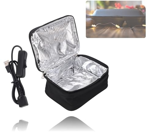 KUIDAMOS Draagbare Lunchbox Warmer elektrische lunchbox Tragbarer Mini-Ofen, Draagbare Oven met 2 Verwarmingsmethoden USB Aangedreven Voedsel Warmer Auto Bo?tes-repas