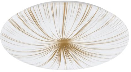 EGLO LED Deckenlampe Nieves 1, Ø 51 cm, Sternenhimmel Deckenleuchte | mit Kristall-Effekt, Flurlampe aus Metall und Kunststoff in weiß und gold, Lampe Decke für Schlafzimmer und Flur, warmweiß