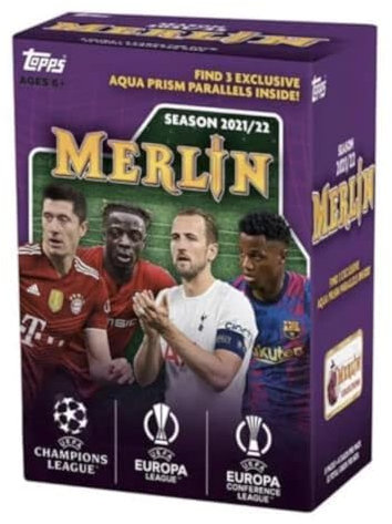 2021–2022 Topps UEFA Champions League Merlin Chrome Soccer Blaster Box – 32 Sammelkarten pro Box