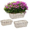 Relaxdays Blumentopf, 3 Verschiedene Größen, aus Rattan, Pflanzentöpfe mit Folie, Pflanzkörbe für drinnen, weiß/Natur