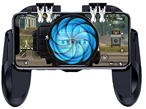 Ozkak Telefon-Controller mit Ventilator, Gamepad Joystick L1R1 L2R2 für Android iOS iPhone Samsung Huawei Smartphone