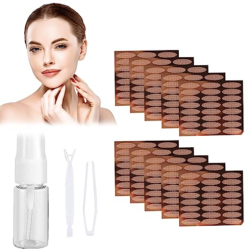480 Stück Schlupflider Stripes,Schlupflider Tapes,Augenlid Stripes,Double-Sided Eyelid Tapes,Unsichtbare Sofort-Lidstraffung für Unebenheiten/Tropfen/Haubenlider,mit Pinzette Gabelstange Flaschen,XL