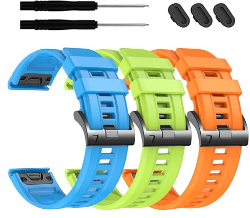 EZMVZKU Silicone Bracelets pour Garmin Fenix 8 AMOLED 51mm/7X/7X Pro,26mm QuickFit Sport Interchangeable Bracelet pour Fenix 6X/6X Pro/5X/5X Plus/Enduro 3/2/epix Pro/Descent Mk3i/Tactix 8 AMOLED 51mm