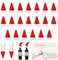 skytowards 20 Stk Weihnachtsmütze Mini Nikolausmütze Weihnachtsmannmütze Bestecktaschen Weihnachten Besteckhüllen Weinflaschendeckel Weihnachtsmann Hut Klein mit Serviette Lollipop Hut für Tischdeko
