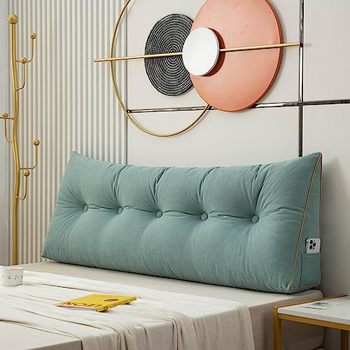 Weiches Kopfteilkissen – Dreieckiges Keilkissen mit beweglichem Bezug – 120 x 50 x 20 cm Rücken-Lendenwirbelstützkissen für Kinder und Erwachsene – großes Rückenkissen