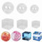Accfore Lot de 6 moules en résine époxy en silicone transparent pour boules de cristal, bougies, savon, bombes de bain et décoration d'intérieur (3 sphères + 3 cubes)