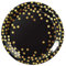 EVYIENEN 50PCS Happy Birthday Party Paper Plates，7inch Disposable White and Gold Plates Set，Party Tableware Party Supplies for Birthday Decorations (Black and Gold, 9inch)