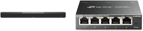 Sennheiser AMBEO Soundbar Plus für TV und Musik - EU-Stecker & TP-Link TL-SG105E 5-Ports Gigabit Easy Smart Managed Netzwerk Switch