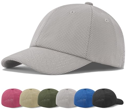 Sukeen Geschlossene Baseball Cap Herren, UV-Schutz Outdoor Sonnenhut, Unisex-Baseballkappe aus Atmungsaktivem Mesh, Softtop Baseballkappe(55-58cm)