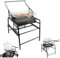 XZEIT 360 ° Grillas de carbón giratorias, Parrilla BBQ Smoker Portable Grill de Acero Inoxidable Grill de Charbroil para Acampar Picnics Garden Beach Party Cooking Outdoor Grill