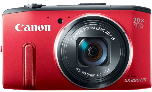 Canon PowerShot SX280 HS Compact Camera 12.1MP 1/2.3 CMOS 4000 x 3000pixels Red - Digital Cameras (12.1MP, 4000 x 3000 pixels, CMOS, 20x, Full HD, Red) (Renewed)