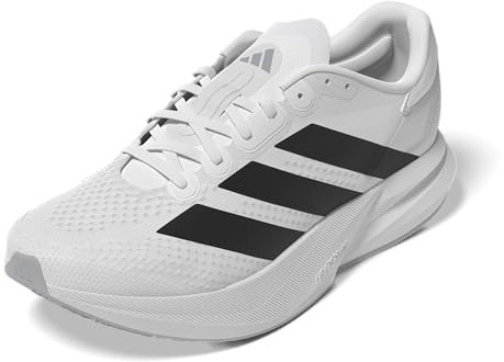 adidas Herren Duramo Speed 2 Running Sneaker, Weiß/Schwarz/Halo-Silber, 49 EU