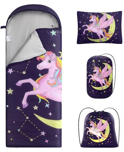 ETGLCOZY Sacco a pelo da campeggio, 3 stagioni, caldo e freddo, per adulti, bambini, ragazzi, ragazze, escursioni, leggero, portatile, per uso interno ed esterno