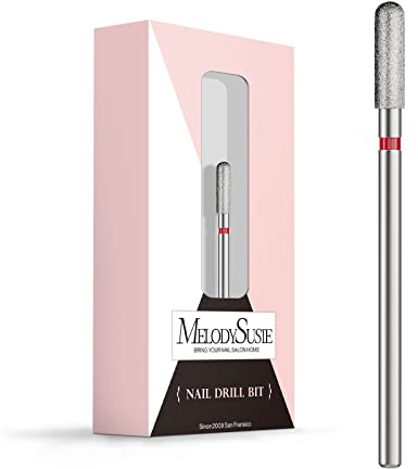 MelodySusie 3mm Abgerundeter Zylinder Nagelhaut Nagelfräser Bit 3/32'', Professionelle Sicherheit Hartmetall Diamant unter Nagelreiniger für Nagelhaut Tote Haut Nagel, Anfänger Bits, Serie Bit-S, Fein