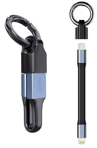 TECHFUN 11.5cm Mini Keychain USB-C to Lighting Cable, 3A Fast Charging & Data Transfer for iPhone 11/12/13/14 Pro Max, iPad, iPod – Portable & Durable Short Cable