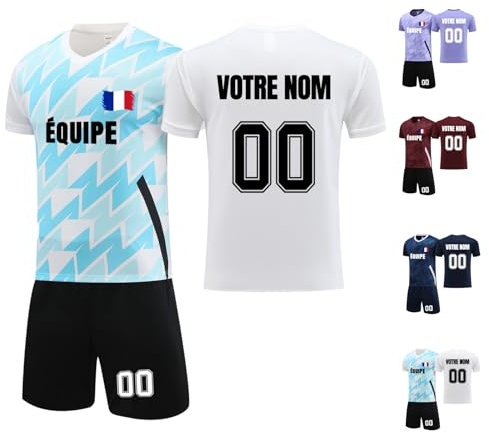 Maillot de Foot Personnalisé avec Nom, Numéro et Logo, Ensemble de Foot Enfant, Maillot de Football Homme, Maillot de Foot Personnalisé pour Enfant et Adulte #2