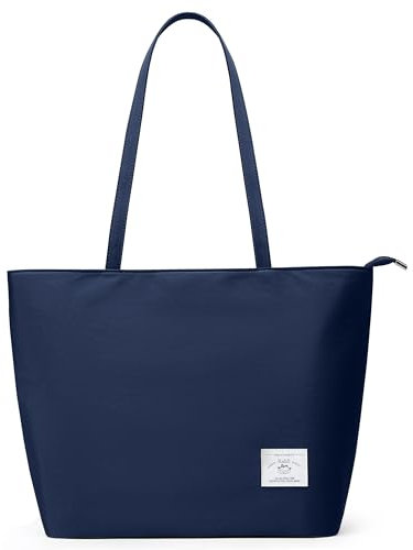 KALIDI Wasserdichte Tote Bag mit Reißverschluss – Leichte Shopper Schulter Tasche für Arbeit Uni,Blau