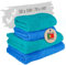 Lashuma Duschtuch Set 70x140 cm, London Frottee Handtuch Set 50x100 cm Blau - Grün
