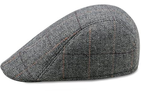 Dinghaole Flatcap,Winter Schiebermütze,Herren Barett Cap Herbst Winter,Flat Cap Newsboy Mütze Driving Hüte,Fischgräten Unisex