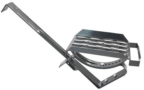 Decket Dachtritt für Schornsteinfeger, Dachsteigtritt Typ S aus Stahlblech für Hohe Korrosionsbeständigkeit, Trittfläche zur Bewegung auf Dach, Laufgitter mit Rutschfester Oberfläche, Schwarzgrau