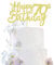 Anemowind 3Pcs 70th Happy Cake Toppers 70 and Happy Cake Toppers for Happy 70th Birthday Cheers to 70 Party Decorations 70 Anniversary Birthday Cake Decorations Supplies(Gold)