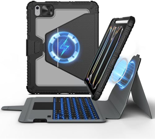 Nillkin for iPad Pro 13 inch M4 Magnetic Keyboard Case,Magnetic Stand,Slide Camera Cover,Portrait/Landscape Mode,with Multi-Touch Trackpad,Black