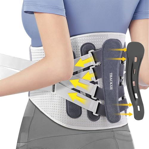 TBACKXH Rückenstützgürtel Rückenbandage für Herren und Damen Verstellbare Lordosenstütze mit 3 Streben Atmungsaktives 3D-Lendenpolster Haltungskorrektur für Rücken