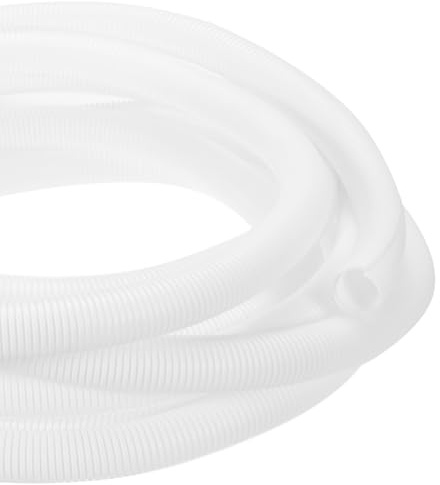 DMiotech 8m Wire Loom Split Tubing 25.5mm, Cord Protectors from Pet Flexible Conduit Cable Management for Office, Home, Garden, White