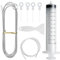 Voarge Juego de 8 piezas de limpieza para frigorífico, cepillos frigoríficos + jeringa de 100 ml + tubo de limpieza para frigorífico + rasqueta nevera antihielo + 4 insertos de orificio de desagüe
