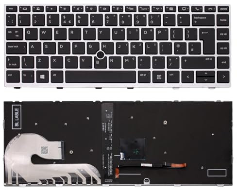 WIKIPARTS New Laptop Keyboard Replacement For HP EliteBook 745 G5 745 G6 840 G5 840 G6 Backlit UK English QWERTY Keyboard With Frame –