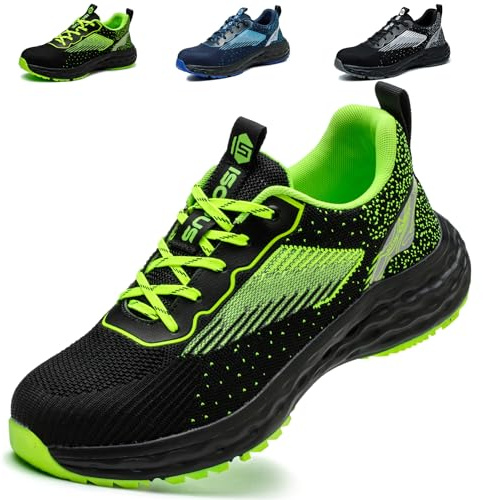 ISOOUS Zapatos de Seguridad Hombre Mujer Calzado de Trabajo Ligero | Comodo Zapatillas Seguridad Transpirables Antideslizantes con Punta de Acero Botas de Seguridad Deportivas Construcción