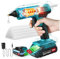 Huzoomtoyz heißklebepistole kabellos mit 2000mAh 18V Akku, heissklebepistole akku,90s schnell Aufheizung, klebepistole für DIY, Handwerk und schnelle Reparaturen, Blau