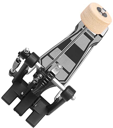 Kisangel Einzelnes Bassdrum Pedal für Schlagzeugzubehör Höhenverstellbar Verstellbarer Schlägelwinkel aus Legierung und Filz für Drumset Spieler