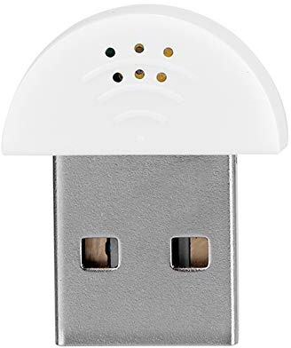 Ticfox Mini Microphone USB 2.0, Adaptateur D'enregistrement Microphone, Micro Audio Portable Adaptateur pour Ordinateurs Portables et PC Réunions Classes en Ligne (Blanc)