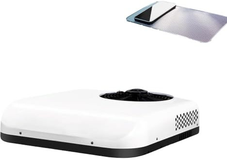 SXHEYUY Climatisation pour Caravane, Climatiseur De Toit 12V 24V pour Camping-Cars, Adapté À Moins De 7 Mètres Carrés, pour Minivans, Fourgonnettes, Camping-Cars,Blanc,12v 2 in 1