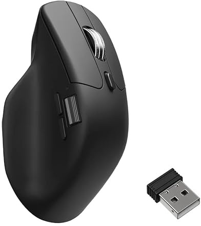 Keychron M6 8K Wireless Bluetooth/2.4 GHz/Kabelgebundene Optische Maus,8000Hz Leichtgewicht 86g Programmierbarer PixArt 3950 Sensor 26K DPI/ 650 IPS Für Windows Mac Linux (Schwarz)