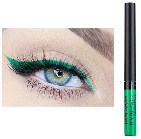 Eyeliner Wasserfest UV Glow Neon,Matte Liquid Eyeliner Set,Glühender Eyeliner Wischfest, Langanhaltend, Hohe Farbwiedergabe,Halloween Makeup Set Gift For Women-grün