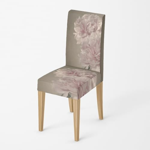 Stuhlhussen 6er Set Rosa Retro Blume Hussen für Stühle Polyester Spandex Stretch Stuhlbezug für Hotel Bankett Restaurant Party Chair Cover Waschbar Stuhlhussen Schwingstühle