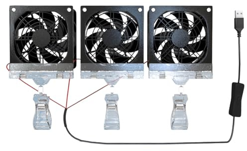 Ventilador de refrigeración de acuario alimentado por USB de 8 cm con interruptores de clip ajustables y malla para peceras, enrutador electrónico, ventilador de refrigeración de equipo de juegos