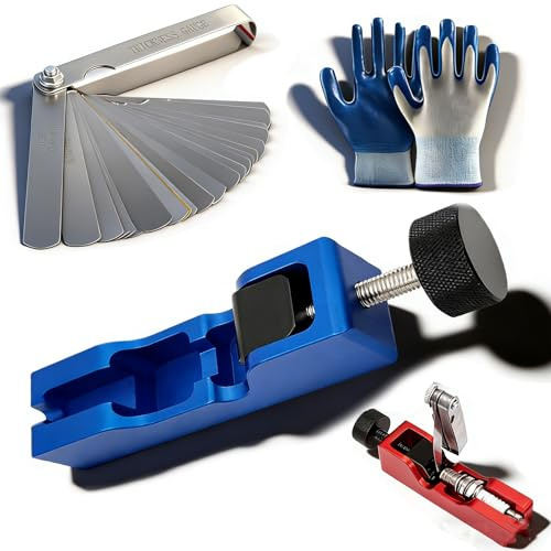 Spark Plug Gap Tool with Feeler Gauge, Precision Spark Plug Gapping Tool, Adjustable Thread Design for Accurate Gap Setting, Durable Metal SparkPlug Tools for Automotive Maintenance & Tune Up (Blue)