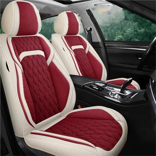 Sitzbezügesets Universal Full Set Autositzbezüge Für Suzuki Für Swift Für Samurai Für Grand Für Alto SX4 Für Vitara Für Liana Auto-Sitzbezüge(Wine Red Front)
