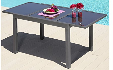 baumarkt direkt Gartentisch Amalfi, Aluminium, ausziehbar 90 cm, 120/180 cm, anthrazit