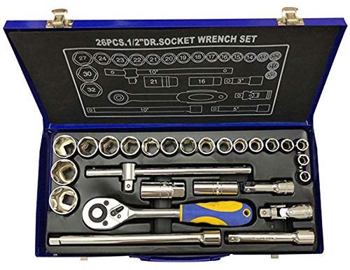 Juego de llaves de vaso de 1/2, 10-32mm (26 piezas)