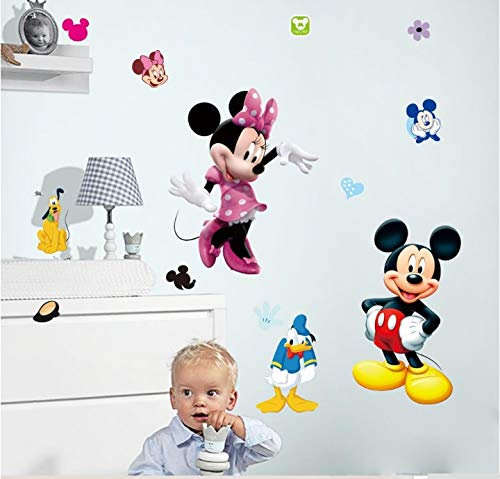 Decorazione per camera di un bambino Topolino Minnie Mouse Cane di Plutone Paperino adesivo da parete Decorazioni della stanza Wall Deco