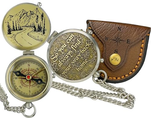 Handgefertigter Messing-Kompass - So You Can Always Find Your Way Back Home oder Back to Me Zitat Geschenk für Sohn, Tochter oder Partner - Romantisches Geschenk oder Familienandenken für