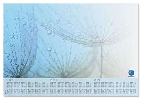 SIGEL HO450 Schreibunterlage aus Recycling-Papier mit 3-Jahres-Kalender 2019 - 2021, ca. DIN A2, 30 Blatt - weitere Designs