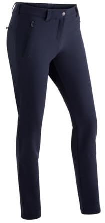Maier Sports Helga Slim, Warme Damen Wanderhose, Wasserabweisende Outdoorhose für Trekking und Hiking, Enganliegender Schnitt, PFC-frei, mSTRETCH pro 2 & Dryprotec-Technologie, Blau, 40 (W31/L31)