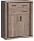 Mirjan24 Kommode Mannar M-06, mit 2 Schubladen und Türen, Anrichte, Sideboard, Mehrzweckschrank, Naturtöne, Farbauswahl, Highboard, Flurschrank, Wohnzimmer (Eiche Trüffel)
