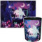 2 TLG. Set Schreibtischunterlage & Papierkorb - Einhorn - Unicorn - Schreibtischset - Unterlage - 50 cm * 39 cm - abwischbar - Mülleimer Abfalleimer - Schre..