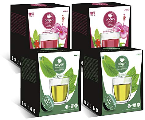 Capsulas compatibles dolce gusto ®* Origen & Sensations | 2 x té de marrakech | 2 x infusión frutos del bosque | Total 64 cápsulas